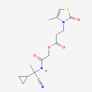 molecular formula C15H19N3O4S B3015281 [(1-Cyano-1-cyclopropylethyl)carbamoyl]methyl 3-(4-methyl-2-oxo-2,3-dihydro-1,3-thiazol-3-yl)propanoate CAS No. 874609-24-2