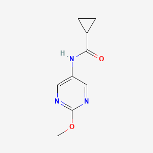 molecular formula C9H11N3O2 B3015292 N-(2-甲氧基嘧啶-5-基)环丙烷甲酰胺 CAS No. 1396870-25-9