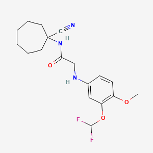 N-(1-cyanocycloheptyl)-2-{[3-(difluoromethoxy)-4-methoxyphenyl]amino}acetamide