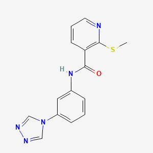 molecular formula C15H13N5OS B3015295 2-(methylsulfanyl)-N-[3-(4H-1,2,4-triazol-4-yl)phenyl]pyridine-3-carboxamide CAS No. 1089521-65-2