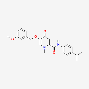 molecular formula C24H26N2O4 B3015300 N-(4-isopropylphenyl)-5-((3-methoxybenzyl)oxy)-1-methyl-4-oxo-1,4-dihydropyridine-2-carboxamide CAS No. 1021249-93-3