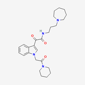 molecular formula C26H36N4O3 B3015307 N-(3-(氮杂环戊-1-基)丙基)-2-氧代-2-(1-(2-氧代-2-(哌啶-1-基)乙基)-1H-吲哚-3-基)乙酰胺 CAS No. 872862-43-6