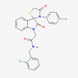 molecular formula C25H19ClFN3O3S B3015317 N-(2-氯苄基)-2-(3'-(4-氟苯基)-2,4'-二氧代螺[吲哚啉-3,2'-噻唑烷]-1-基)乙酰胺 CAS No. 894552-63-7