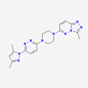 molecular formula C19H22N10 B3015318 3-(3,5-dimethyl-1H-pyrazol-1-yl)-6-(4-{3-methyl-[1,2,4]triazolo[4,3-b]pyridazin-6-yl}piperazin-1-yl)pyridazine CAS No. 2415465-01-7