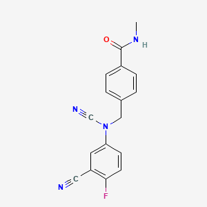 molecular formula C17H13FN4O B3015319 4-{[cyano(3-cyano-4-fluorophenyl)amino]methyl}-N-methylbenzamide CAS No. 1376156-25-0