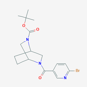 molecular formula C17H22BrN3O3 B3015323 Tert-butyl 5-(6-bromopyridine-3-carbonyl)-2,5-diazabicyclo[2.2.2]octane-2-carboxylate CAS No. 2411293-64-4