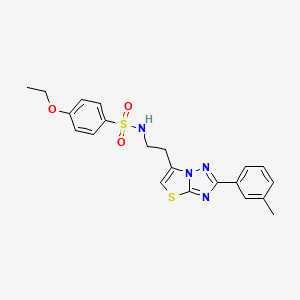 molecular formula C21H22N4O3S2 B3015328 4-ethoxy-N-(2-(2-(m-tolyl)thiazolo[3,2-b][1,2,4]triazol-6-yl)ethyl)benzenesulfonamide CAS No. 895438-51-4