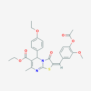 ethyl 2-[4-(acetyloxy)-3-methoxybenzylidene]-5-(4-ethoxyphenyl)-7-methyl-3-oxo-2,3-dihydro-5H-[1,3]thiazolo[3,2-a]pyrimidine-6-carboxylate