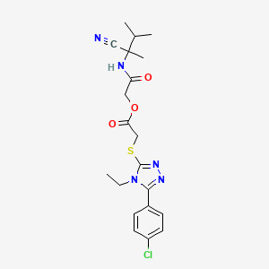 molecular formula C20H24ClN5O3S B3015332 [2-[(2-Cyano-3-methylbutan-2-yl)amino]-2-oxoethyl] 2-[[5-(4-chlorophenyl)-4-ethyl-1,2,4-triazol-3-yl]sulfanyl]acetate CAS No. 877947-66-5