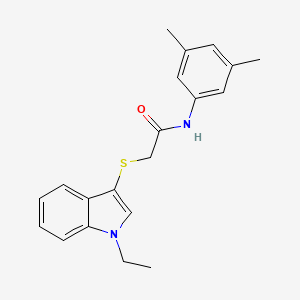 molecular formula C20H22N2OS B3015336 N-(3,5-dimethylphenyl)-2-(1-ethylindol-3-yl)sulfanylacetamide CAS No. 681216-93-3