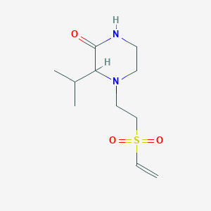 molecular formula C11H20N2O3S B3015343 4-(2-Ethenylsulfonylethyl)-3-propan-2-ylpiperazin-2-one CAS No. 2248664-11-9