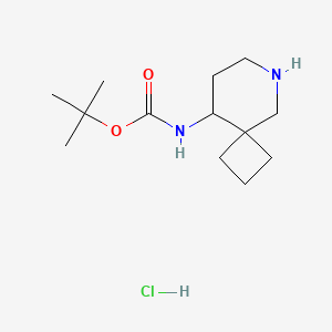 molecular formula C13H25ClN2O2 B3015347 Tert-butyl N-(6-azaspiro[3.5]nonan-9-yl)carbamate;hydrochloride CAS No. 2247107-77-1