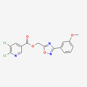 molecular formula C16H11Cl2N3O4 B3015348 [3-(3-甲氧基苯基)-1,2,4-恶二唑-5-基]甲基 5,6-二氯吡啶-3-甲酸酯 CAS No. 924418-35-9