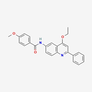 molecular formula C25H22N2O3 B3015350 N-(4-乙氧基-2-苯基喹啉-6-基)-4-甲氧基苯甲酰胺 CAS No. 1359500-95-0