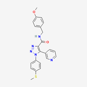 B3015352 N-(4-methoxybenzyl)-1-(4-(methylthio)phenyl)-5-(pyridin-3-yl)-1H-1,2,3-triazole-4-carboxamide CAS No. 1251613-81-6