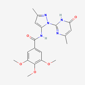 molecular formula C19H21N5O5 B3015353 3,4,5-trimethoxy-N-(3-methyl-1-(4-methyl-6-oxo-1,6-dihydropyrimidin-2-yl)-1H-pyrazol-5-yl)benzamide CAS No. 1004637-89-1