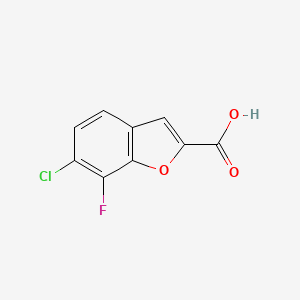 molecular formula C9H4ClFO3 B3015360 6-Chloro-7-fluoro-1-benzofuran-2-carboxylic acid CAS No. 2137767-53-2