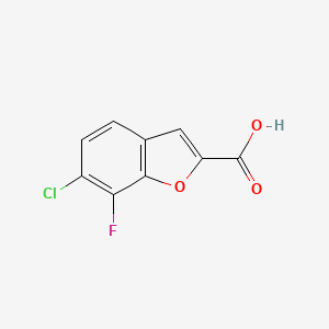 molecular formula C9H4ClFO3 B3015360 6-氯-7-氟-1-苯并呋喃-2-羧酸 CAS No. 2137767-53-2