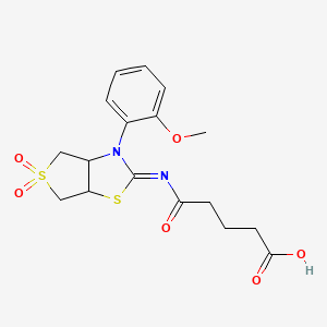 (Z)-5-((3-(2-methoxyphenyl)-5,5-dioxidotetrahydrothieno[3,4-d]thiazol-2(3H)-ylidene)amino)-5-oxopentanoic acid