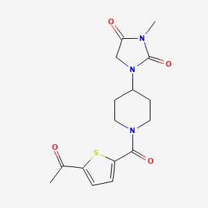 1-(1-(5-Acetylthiophene-2-carbonyl)piperidin-4-yl)-3-methylimidazolidine-2,4-dione