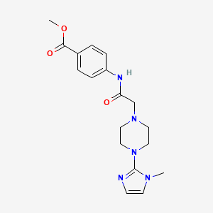 molecular formula C18H23N5O3 B3015363 4-(2-(4-(1-甲基-1H-咪唑-2-基)哌嗪-1-基)乙酰氨基)苯甲酸甲酯 CAS No. 1021105-42-9