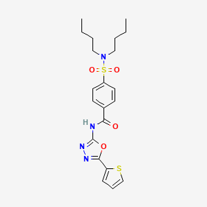 4-(N,N-dibutylsulfamoyl)-N-(5-(thiophen-2-yl)-1,3,4-oxadiazol-2-yl)benzamide