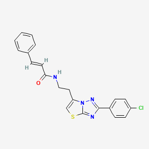 N-(2-(2-(4-chlorophenyl)thiazolo[3,2-b][1,2,4]triazol-6-yl)ethyl)cinnamamide