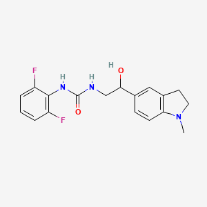 molecular formula C18H19F2N3O2 B3015379 1-(2,6-Difluorophenyl)-3-(2-hydroxy-2-(1-methylindolin-5-yl)ethyl)urea CAS No. 1705402-64-7