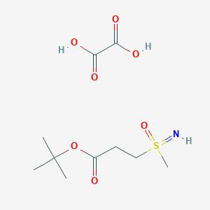 molecular formula C10H19NO7S B3015387 叔丁基 3-(甲基磺酰亚氨基)丙酸酯；草酸 CAS No. 2243508-11-2