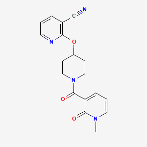 2-((1-(1-Methyl-2-oxo-1,2-dihydropyridine-3-carbonyl)piperidin-4-yl)oxy)nicotinonitrile