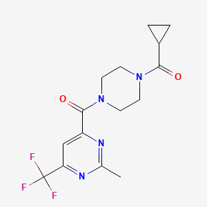 Cyclopropyl-[4-[2-methyl-6-(trifluoromethyl)pyrimidine-4-carbonyl]piperazin-1-yl]methanone