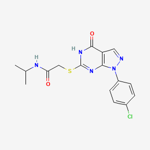 molecular formula C16H16ClN5O2S B3015399 2-((1-(4-chlorophenyl)-4-oxo-4,5-dihydro-1H-pyrazolo[3,4-d]pyrimidin-6-yl)thio)-N-isopropylacetamide CAS No. 1005293-57-1