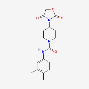 molecular formula C17H21N3O4 B3015400 N-(3,4-dimethylphenyl)-4-(2,4-dioxooxazolidin-3-yl)piperidine-1-carboxamide CAS No. 2310143-68-9