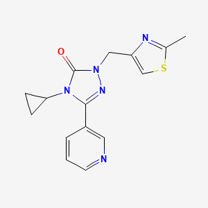 molecular formula C15H15N5OS B3015401 4-cyclopropyl-1-((2-methylthiazol-4-yl)methyl)-3-(pyridin-3-yl)-1H-1,2,4-triazol-5(4H)-one CAS No. 1797738-63-6