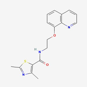molecular formula C17H17N3O2S B3015411 2,4-dimethyl-N-(2-(quinolin-8-yloxy)ethyl)thiazole-5-carboxamide CAS No. 1234934-02-1