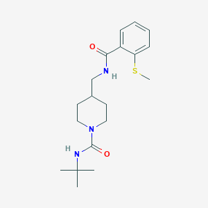 molecular formula C19H29N3O2S B3015414 N-(tert-butyl)-4-((2-(methylthio)benzamido)methyl)piperidine-1-carboxamide CAS No. 1235148-03-4