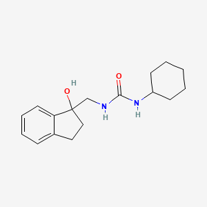 molecular formula C17H24N2O2 B3015424 1-cyclohexyl-3-((1-hydroxy-2,3-dihydro-1H-inden-1-yl)methyl)urea CAS No. 1351634-67-7