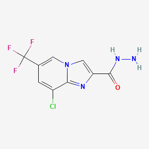 molecular formula C9H6ClF3N4O B3015428 8-Chloro-6-(trifluoromethyl)imidazo[1,2-a]pyridine-2-carbohydrazide CAS No. 883032-94-8