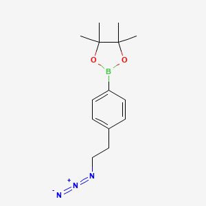 molecular formula C14H20BN3O2 B3015430 2-(4-(2-Azidoethyl)phenyl)-4,4,5,5-tetramethyl-1,3,2-dioxaborolane CAS No. 2484920-15-0