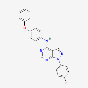 molecular formula C23H16FN5O B3015433 1-(4-氟苯基)-N-(4-苯氧基苯基)-1H-吡唑并[3,4-d]嘧啶-4-胺 CAS No. 890896-92-1