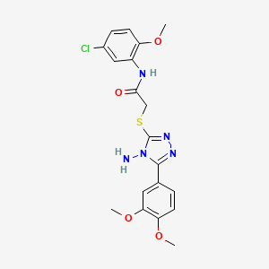 molecular formula C19H20ClN5O4S B3015434 2-{[4-amino-5-(3,4-dimethoxyphenyl)-4H-1,2,4-triazol-3-yl]sulfanyl}-N-(5-chloro-2-methoxyphenyl)acetamide CAS No. 905798-03-0