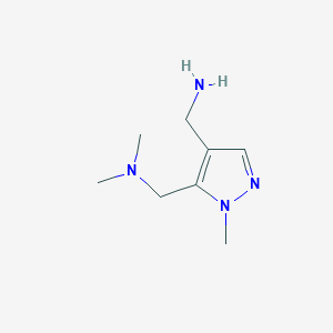 molecular formula C8H16N4 B3015438 [5-[(Dimethylamino)methyl]-1-methylpyrazol-4-yl]methanamine CAS No. 1883717-06-3