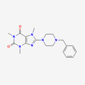 molecular formula C19H24N6O2 B3015441 8-(4-Benzylpiperazin-1-yl)-1,3,7-trimethylpurine-2,6-dione CAS No. 309938-11-2