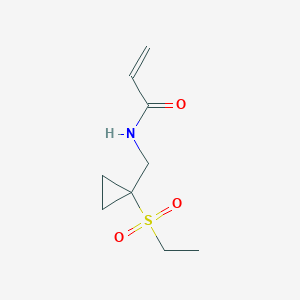 molecular formula C9H15NO3S B3015445 N-[(1-Ethylsulfonylcyclopropyl)methyl]prop-2-enamide CAS No. 2153464-59-4