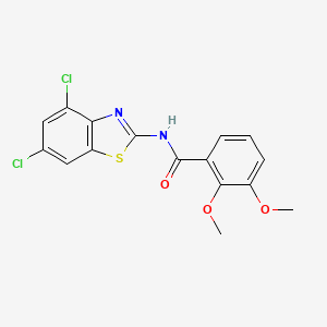 molecular formula C16H12Cl2N2O3S B3015448 N-(4,6-dichloro-1,3-benzothiazol-2-yl)-2,3-dimethoxybenzamide CAS No. 895443-37-5