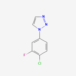 molecular formula C8H5ClFN3 B3015449 1-(4-Chloro-3-fluorophenyl)triazole CAS No. 2320459-16-1