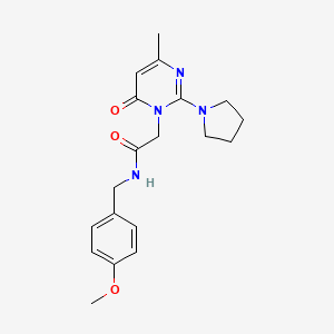 molecular formula C19H24N4O3 B3015450 N-(4-methoxybenzyl)-2-(4-methyl-6-oxo-2-pyrrolidin-1-ylpyrimidin-1(6H)-yl)acetamide CAS No. 1251692-31-5