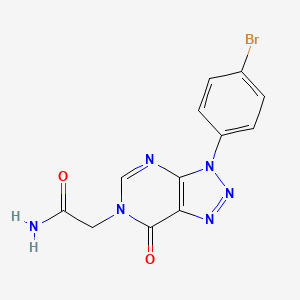 molecular formula C12H9BrN6O2 B3015452 2-[3-(4-Bromophenyl)-7-oxotriazolo[4,5-d]pyrimidin-6-yl]acetamide CAS No. 893917-14-1