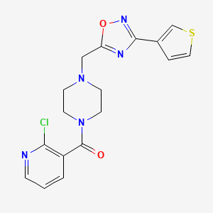 (2-Chloropyridin-3-yl)-[4-[(3-thiophen-3-yl-1,2,4-oxadiazol-5-yl)methyl]piperazin-1-yl]methanone