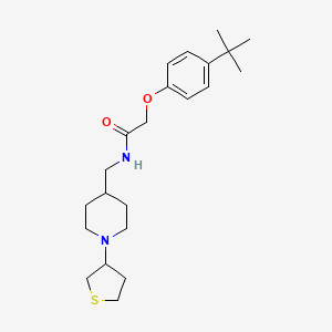molecular formula C22H34N2O2S B3015457 2-(4-(tert-butyl)phenoxy)-N-((1-(tetrahydrothiophen-3-yl)piperidin-4-yl)methyl)acetamide CAS No. 2034444-33-0